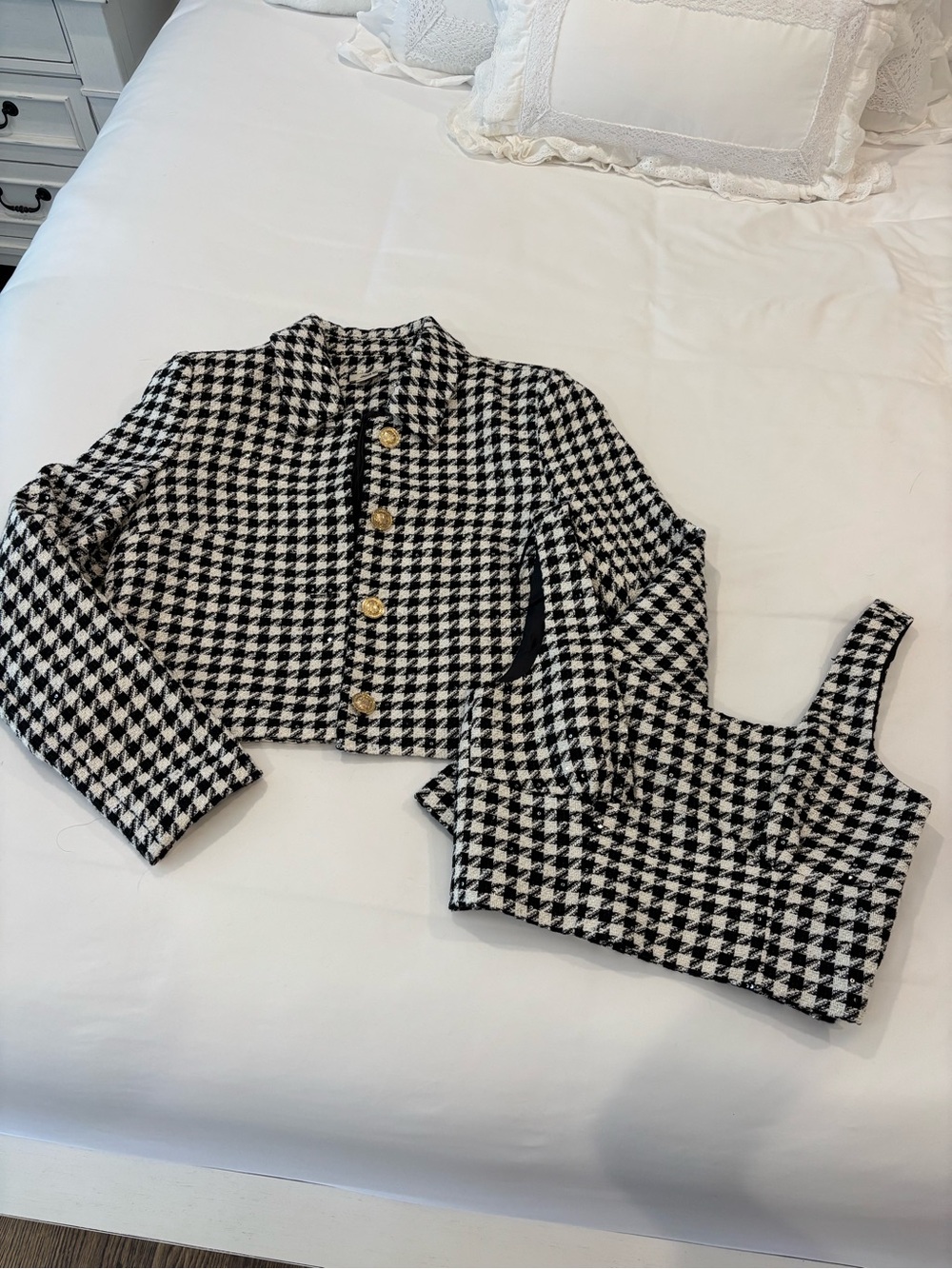jason wu Black & white houndstooth set